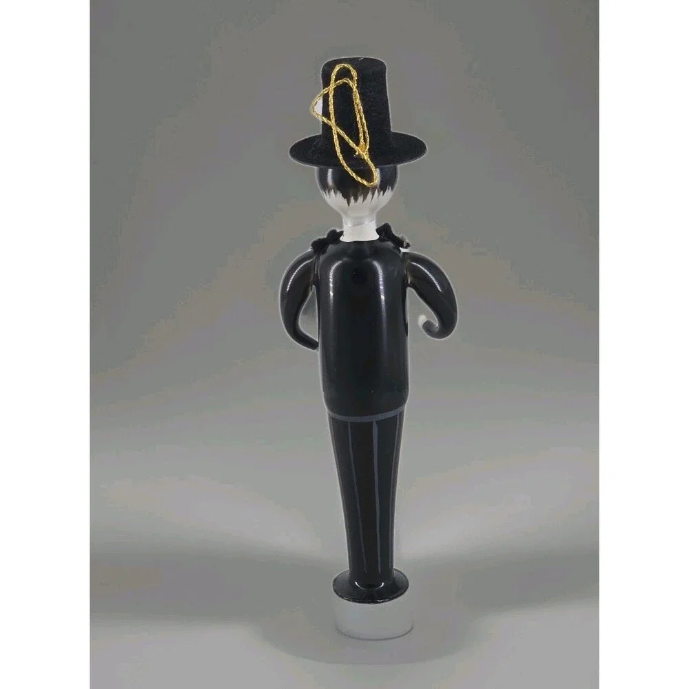 Vtg De Calini-Champagne Charlie‎ Man Black Tuxedo Groom Gentleman ornament *note